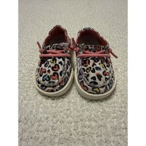 Hey Dude Wendy Toddler Shoes Multi Color Heart Leopard Size 5 Slip On Comfort